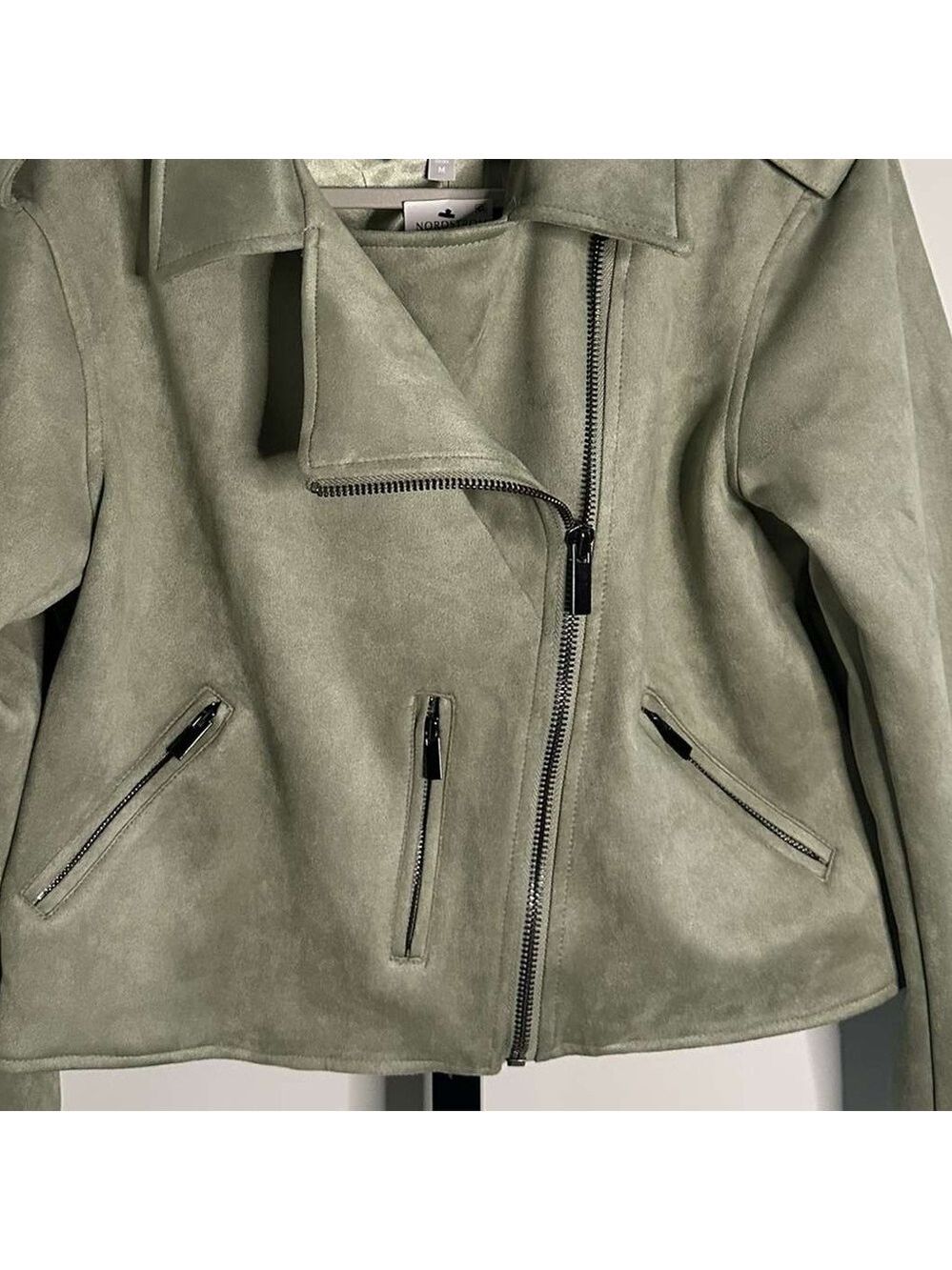 KUT from the Kloth-Jackie Moto Jacket-size Medium-Celery-NWT-retails $129 - Picture 4 of 10